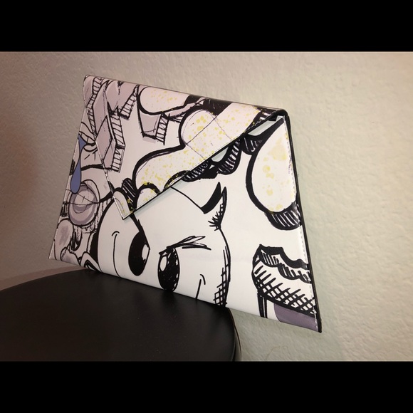 Asos Asymmetrical Graffiti-Style Envelope Clutch - Picture 5 of 16